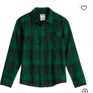 Sonoma Green and Black Plaid Button Down Shirt